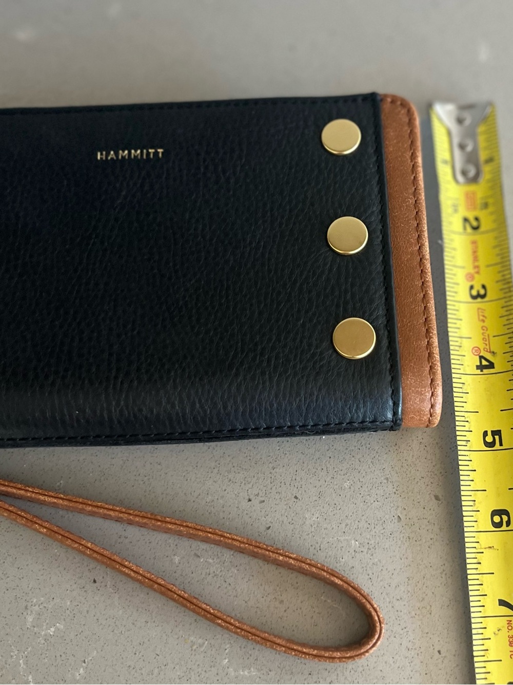 Hammitt Bryant Contrast Trim Continental Wristlet Wallet North End Brushed Gold - Picture 11 of 13